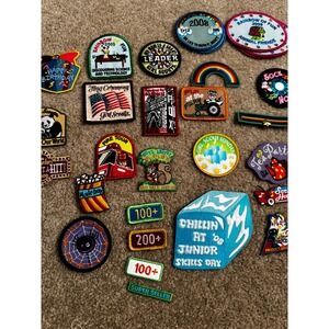 Vintage Girl Scouts Patch Lot 60+ Badges Pins Cookie Sales Fun Patches 2000s